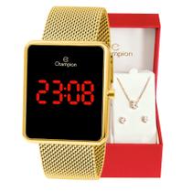 Relógio Feminino Champion Digital Quadrado Dourado CH40080V Relógio Feminino Champion Digital Quadrado Dourado CH40080V