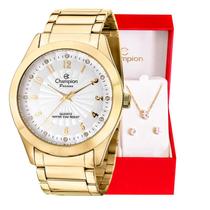 Relógio Feminino Champion Dourado Analógico Prova D'agua CN29409D