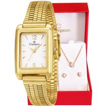Relógio Feminino Champion Dourado Pequeno CF24028H + Colar e Brincos Relógio Feminino Champion Dourado Pequeno CF24028H + Colar e Brincos