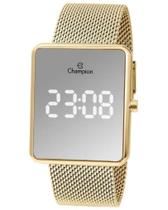 Relógio Feminino Champion Original Digital Espelhado Dourado Led Branco CH40080B
