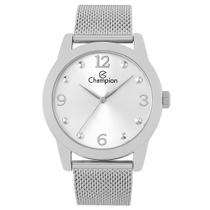 Relógio Feminino Champion Prata Aço Mostrador Prateado Original Resistente à Água CN21247Q