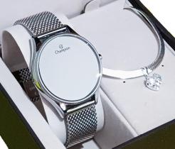 Relógio Feminino Champion Prata Digital Espelhado A Prova Dágua Original NF Pulseira