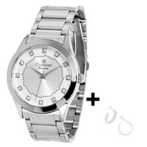 Relogio Feminino Champion Prata Prova D'agua com Brinco Relogio Feminino Champion Prata Prova D'agua com Brinco