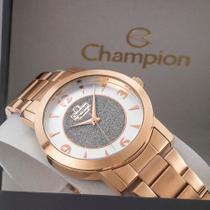 Relógio Feminino Champion Social Médio Dourado Rosê CN25136Z