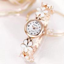 Relógio Feminino Cobre Flores Brancas Bracelete Ajustável - Amor Lindo Boutique