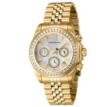 Relógio Feminino Com Pedraria Em Cristal Tm-222053 Em Ouro