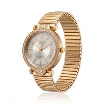 Relógio Feminino Com Strass Cravejado Dourado/Branco + Caixa Relógio Feminino Com Strass Cravejado Dourado/Branco + Caixa