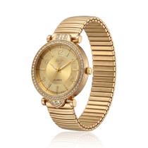 Relógio Feminino Com Strass Cravejado Dourado + Caixa Relógio Feminino Com Strass Cravejado Dourado + Caixa