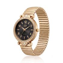 Relógio Feminino Com Strass Cravejado Dourado/Preto + Caixa Relógio Feminino Com Strass Cravejado Dourado/Preto + Caixa