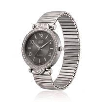 Relógio Feminino Com Strass Cravejado Prata/Preto + Caixa Relógio Feminino Com Strass Cravejado Prata/Preto + Caixa