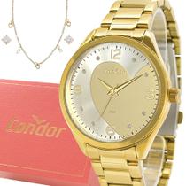 Relógio Feminino Condor Dourado Original Prova D'água Luxo