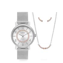 Relógio Feminino Condor Kit Pulseira Mesh C02039MUHK4K Prata