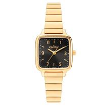 Relogio Feminino Condor Mini Dourado Visor Preto 2,5cm
