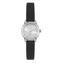 Relógio Feminino Condor Prata Pulseira Couro Preta CO2035NLS/5K Relógio Feminino Condor Prata Pulseira Couro Preta CO2035NLS/5K