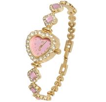 Relógio Feminino Coração Brilhante Leve Pequeno Delicado