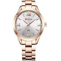 Relógio Feminino Curren 9007 Rosê/Prata Aço
