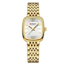 Relógio Feminino Curren 9093 Dourado/Branco Quadrado
