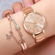 Relógio Feminino de Luxo e um bracelete Elegância em Cada Detalhe Relógio Feminino de Luxo e um bracelete Elegância em Cada Detalhe