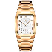 Relógio Feminino de Pulso Elegante Design Quadrado Relogio de Quartzo A Prova D'água