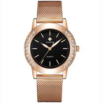 Relógio Feminino de Pulso Quartzo com Strass Pulseira de Malha Casual Relógio Feminino de Pulso Quartzo com Strass Pulseira de Malha Casual