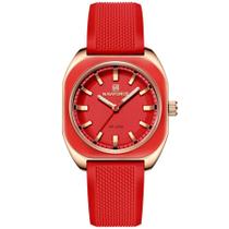 relógio feminino de quartzo casual com pulseira de silicone impermeavel 3atm