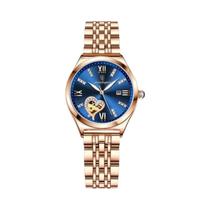 Relógio Feminino de Quartzo com Pulseira de Aço Inoxidável Dourado Rosa - À Prova D'Água