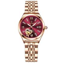 Relógio Feminino de Quartzo com Pulseira de Aço Inoxidável Dourado Rosa - À Prova D'Água