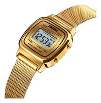 Relógio feminino delicado digital prata dourado skmei 1901 Relógio feminino delicado digital prata dourado skmei 1901