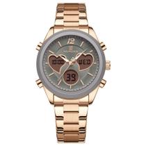 Relógio feminino design coração quartzo analógico Lcd digital impermeavel casual