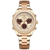 Relógio feminino design coração quartzo analógico Lcd digital impermeavel casual