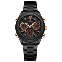 Relógio feminino design coração quartzo analógico Lcd digital impermeavel casual