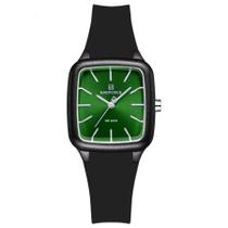 Relogio Feminino Design Quadrado Casual Simples Impermeavel Pulseira Silicone
