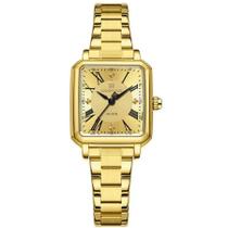Relógio feminino design sofisticado quartzo em aço inoxidável à prova d água casual