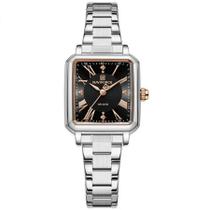 Relógio feminino design sofisticado quartzo em aço inoxidável à prova d água casual