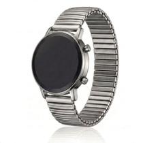Relógio Feminino DHP Digital Led Prata Pulseira Aço Inoxidável Fundo Preto à Prova dágua Relógio Feminino DHP Digital Led Prata Pulseira Aço Inoxidável Fundo Preto à Prova dágua