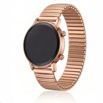 Relógio Feminino DHP Digital Led Rosê Pulseira Aço Inoxidável Fundo Preto à Prova dágua Relógio Feminino DHP Digital Led Rosê Pulseira Aço Inoxidável Fundo Preto à Prova dágua
