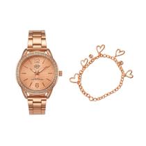 Relógio Feminino DHP Resistente À Água + Pulseira Luxo Cor:Rose2