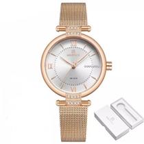 Relógio Feminino Diamond Naviforce Analógico Luxo Nf 5019