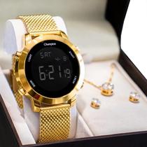 Relógio Feminino Digital Champion Dourado CH40062U