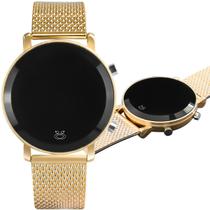 relogio feminino digital dourado aço inox moda presente Casual original ajustavel