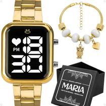 relogio feminino digital dourado + pulseira delicada + caixa qualidade premium original casual presente edição limitada relogio feminino digital dourado + pulseira delicada + caixa qualidade premium original casual presente edição limitada