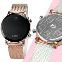 Relógio Feminino digital led Atemporal pulseira em silicone Ajustável luxo Exclusivo - Orizom