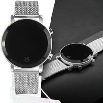 Relógio feminino Digital Prata Led Pulseira silicone ajustavel