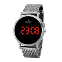 Relógio Feminino Digital Prata Led Vermelho Champion Relógio Feminino Digital Prata Led Vermelho Champion