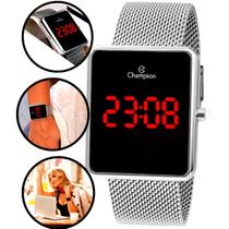 Relógio Feminino Digital Quadrado Prata Champion CH40080T Relógio Feminino Digital Quadrado Prata Champion CH40080T