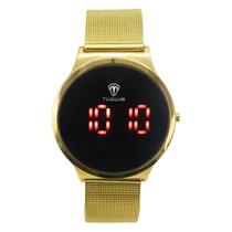 Relógio Feminino Digital Tuguir TG107 Resistente à água 3 ATM Caixa em Metal Dourado Pulseira de Aço Visor Cristal Mineral Redondo Gancho Bateria Relógio Feminino Digital Tuguir TG107 Resistente à água 3 ATM Caixa em Metal Dourado Pulseira de Aço Visor Cristal Mineral Redondo Gancho Bateria