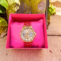 Relógio Feminino Dourado Barato + Caixa E Garantia - Quartz