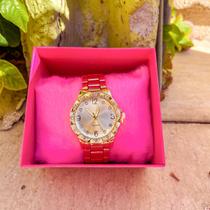 Relógio Feminino Dourado Barato com Nota fiscal e Garantia