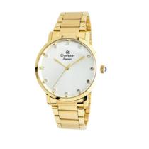 Relogio Feminino Dourado Champion Fundo Com Detalhes Pedras