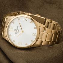 Relógio Feminino Dourado Champion Kit com colar e brincos CN25663W